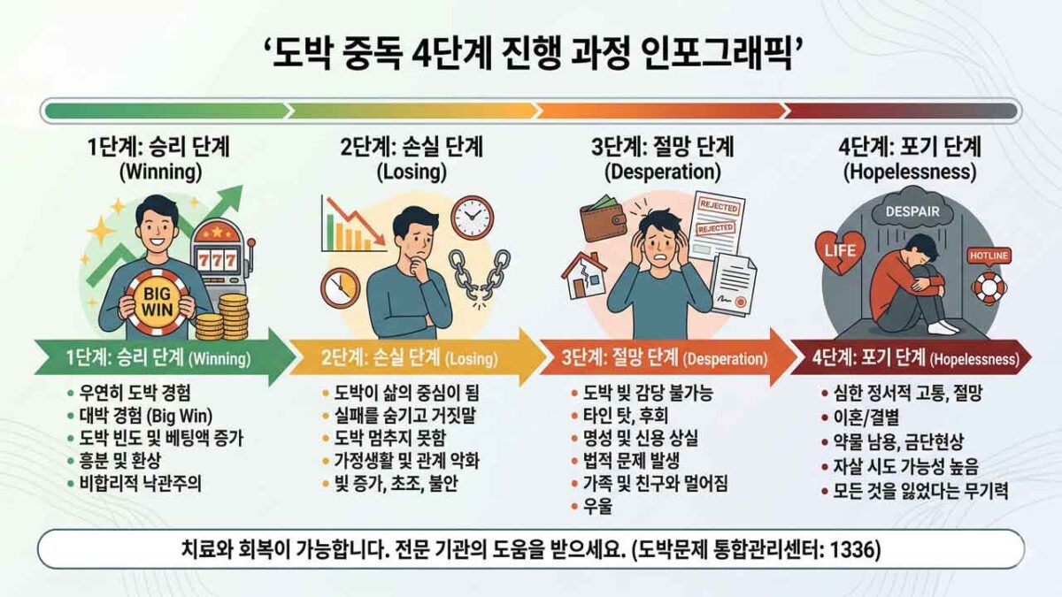 도박 중독 4단계 진행 과정